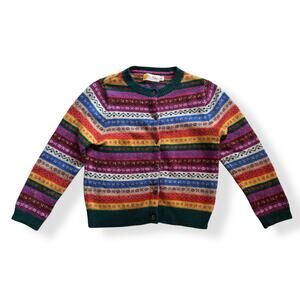 Mini Boden striped fair isle cardigan